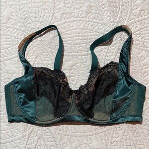 Adore Me Teal and Black Lace Bra